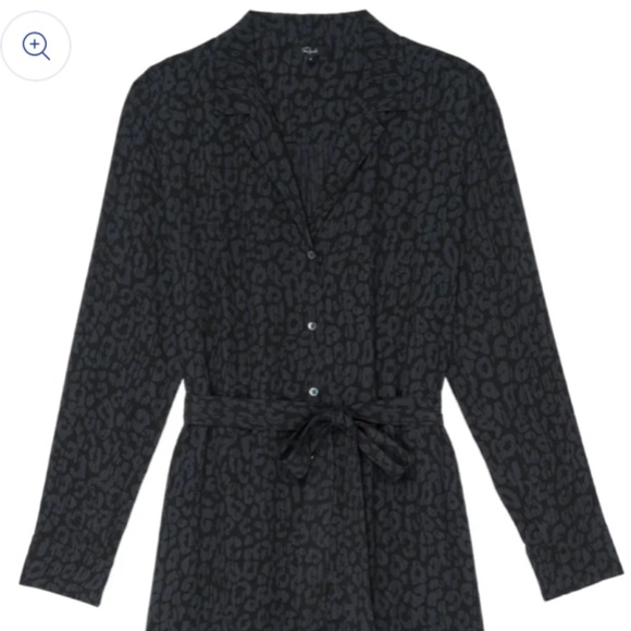 Rails Beatrice Dress in Charcoal Batik Cheetah Midi Shirt Dress Medium - Picture 4 of 11